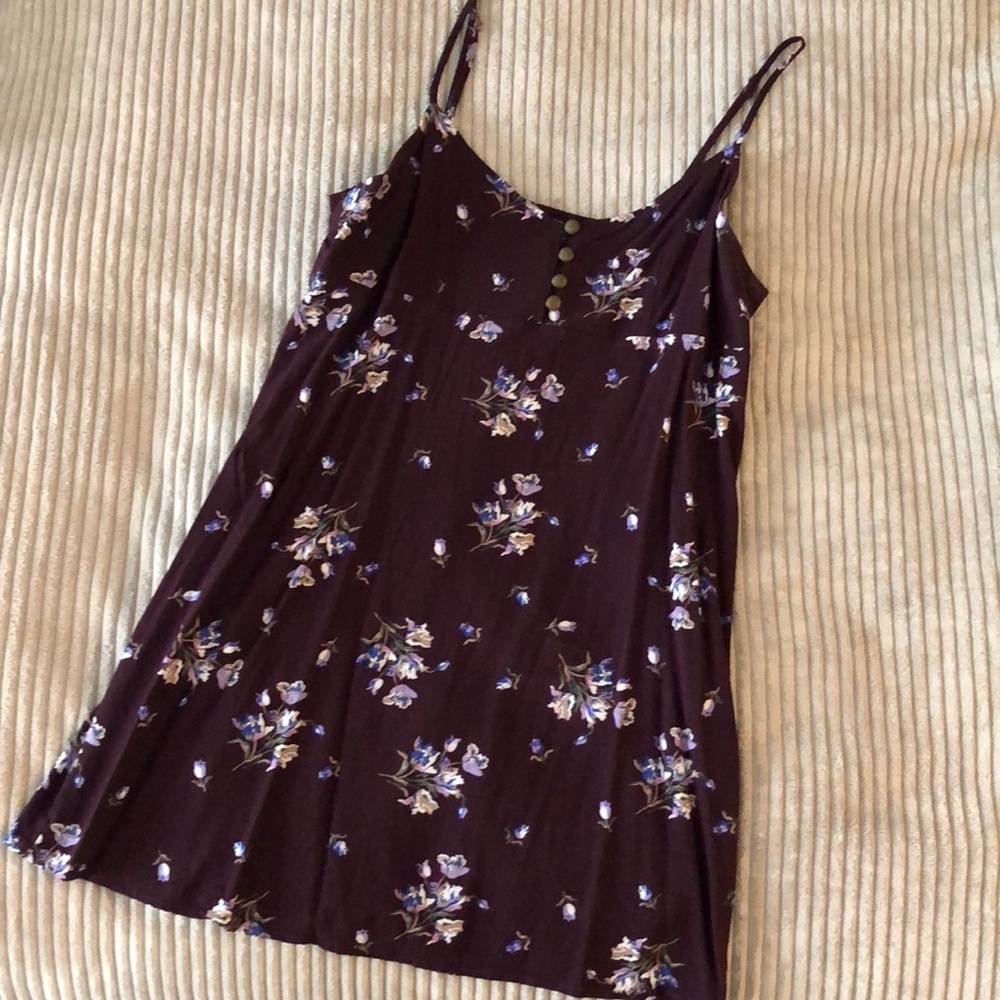 Purple floral mini dress